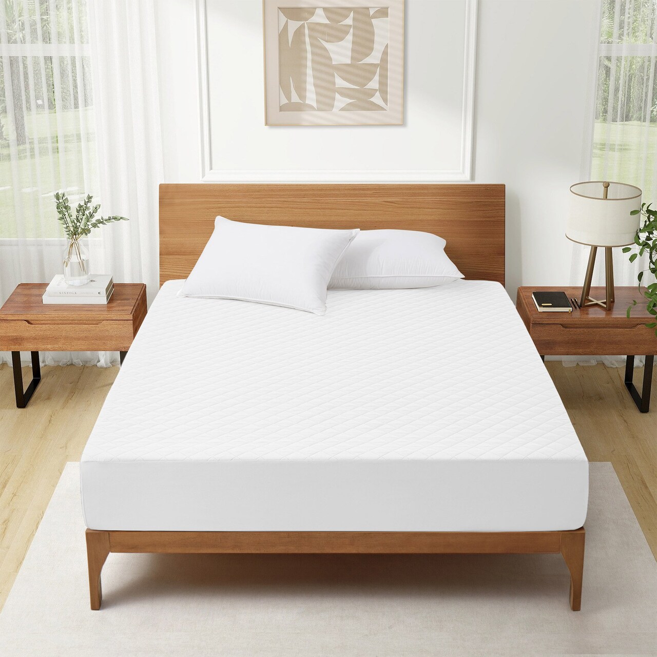 Peace Nest Quilted Waterproof Mattress ProtectorSoft Polyester Cover With Deep Pockets